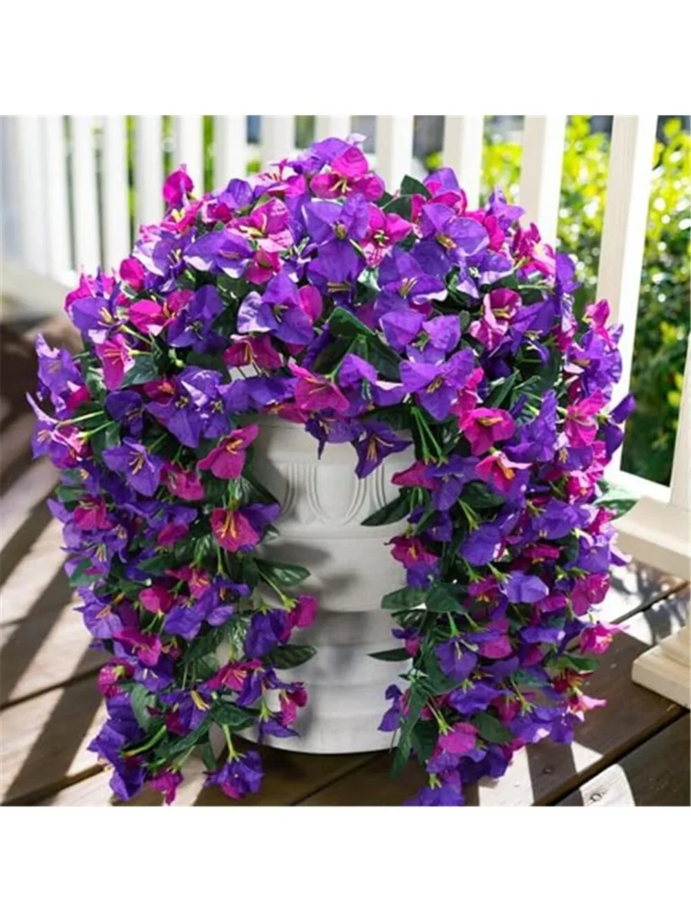 2pc Faux Bougainvillea Silk Vines UV Resistant Outdoor Fake Flowers Trailing
